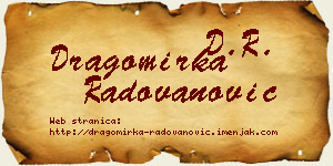 Dragomirka Radovanović vizit kartica